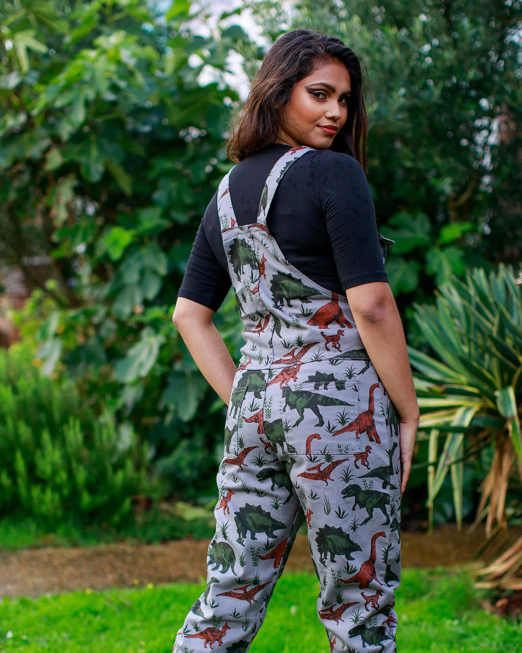 Adventure Dinosaur Stretch Twill Dungarees - Image 6
