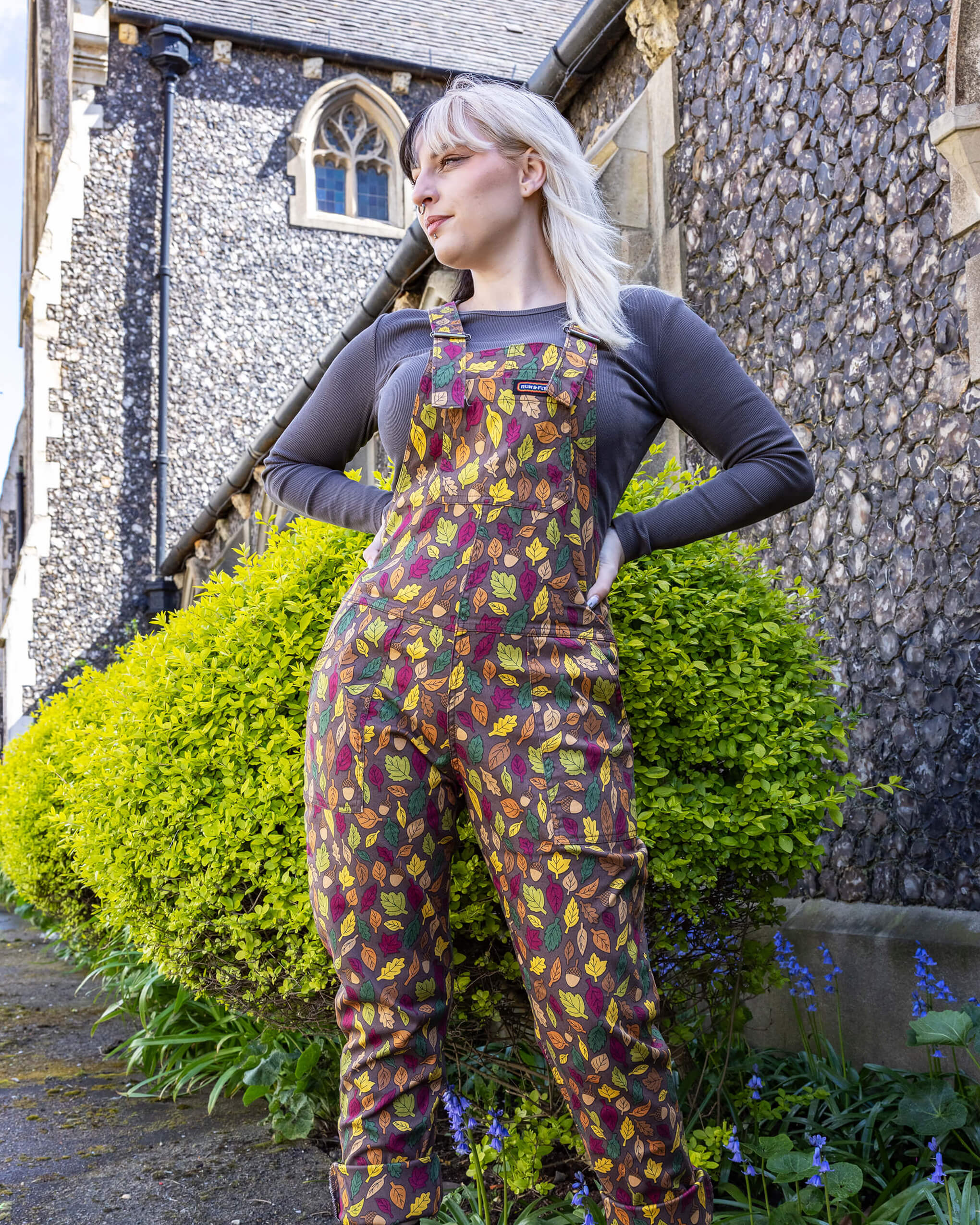 Autumn Leaves Stretch Twill Dungarees - Image 5