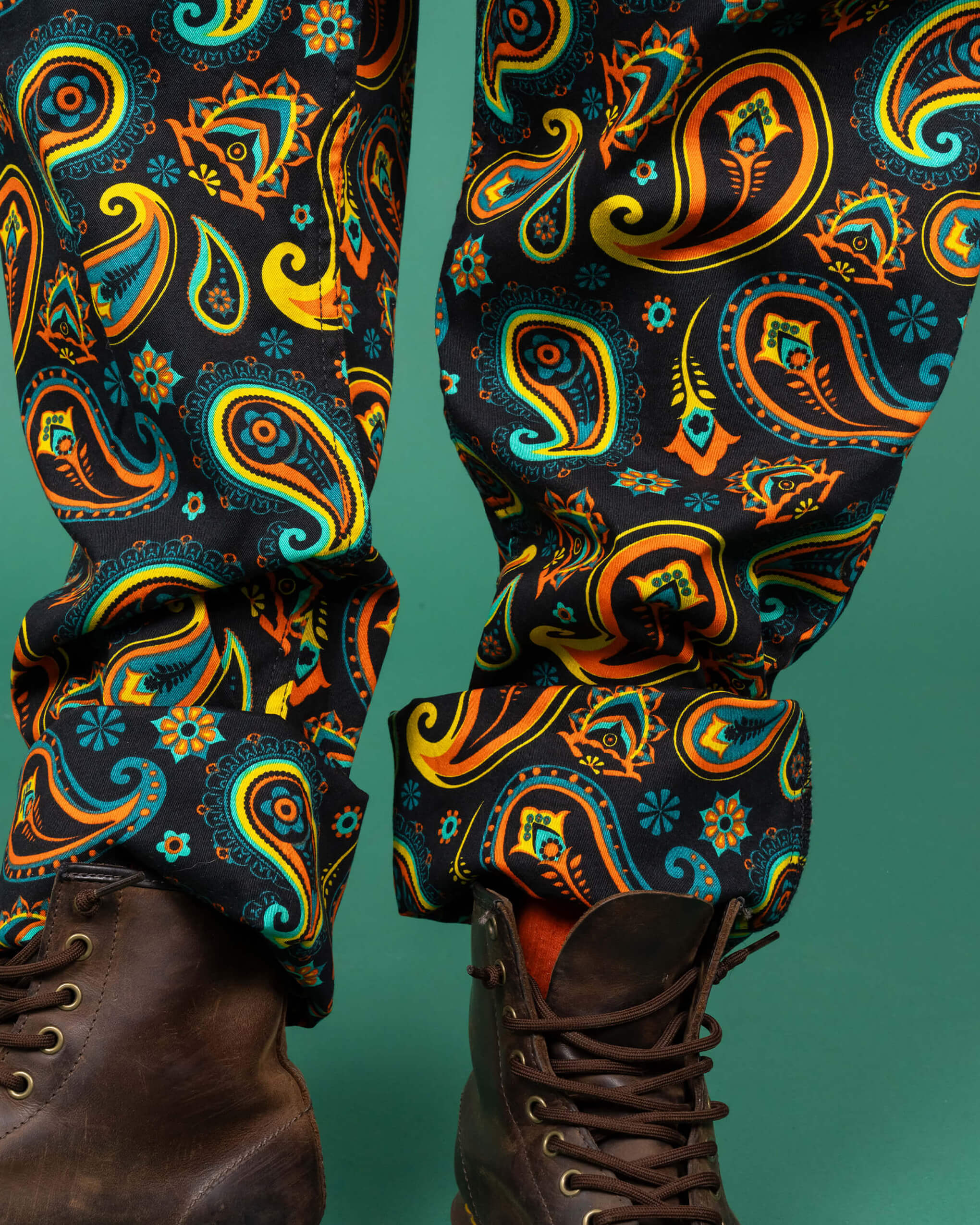 Black Paisley Stretch Twill Dungarees - Image 10