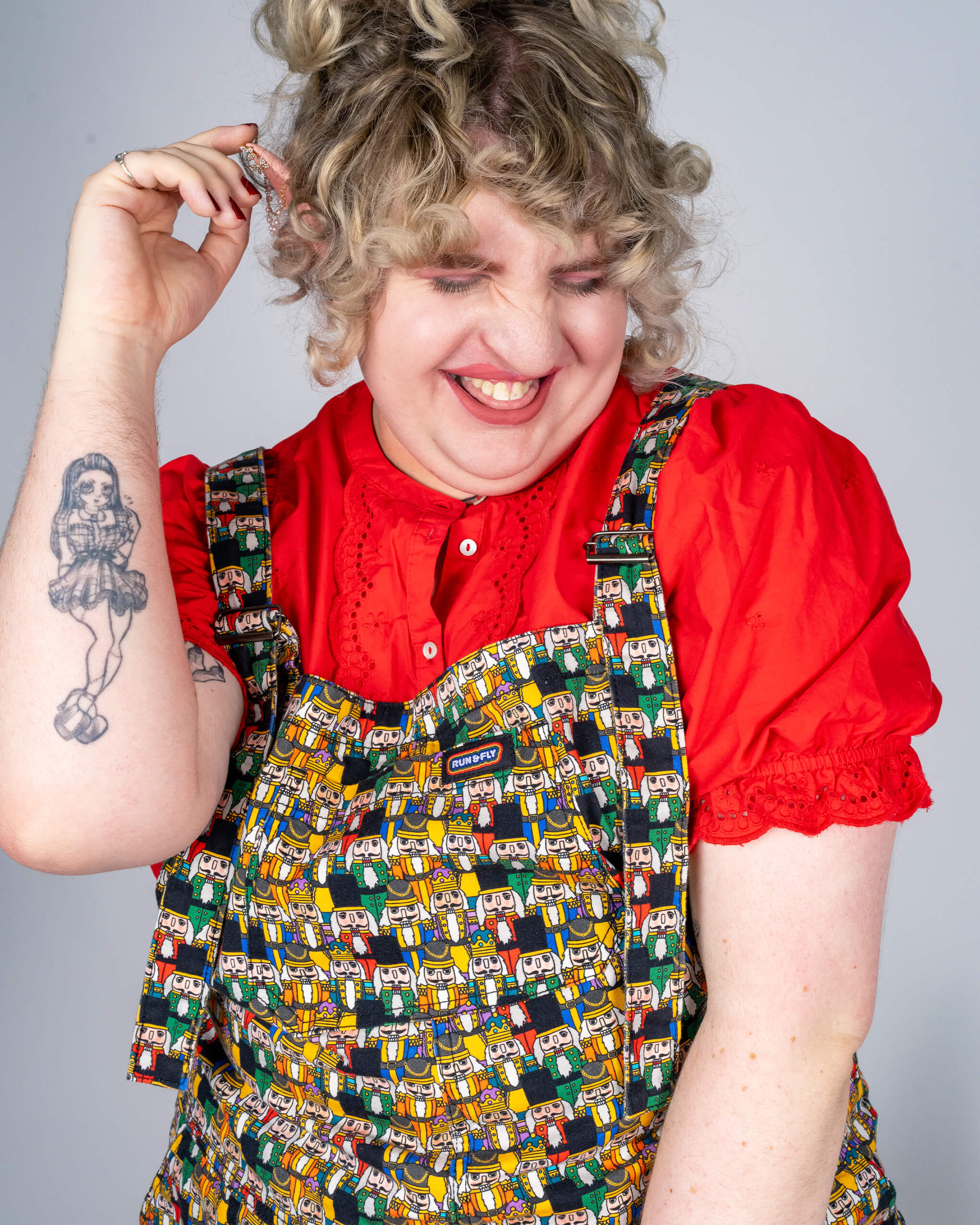 Festive: Nutcracker Parade Stretch Twill Dungarees - Image 4