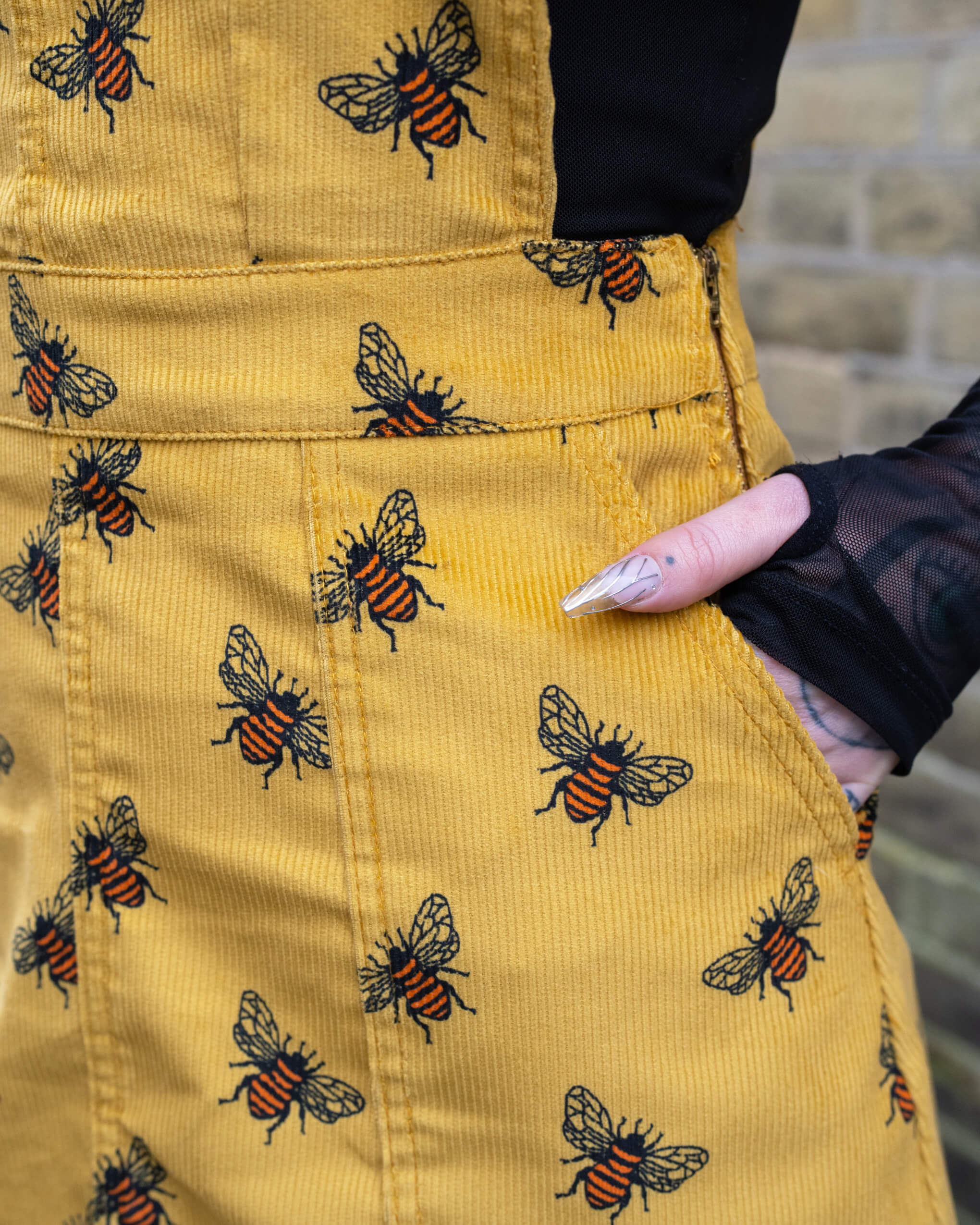 Gold Bee Corduroy Pinafore Dress - Image 3