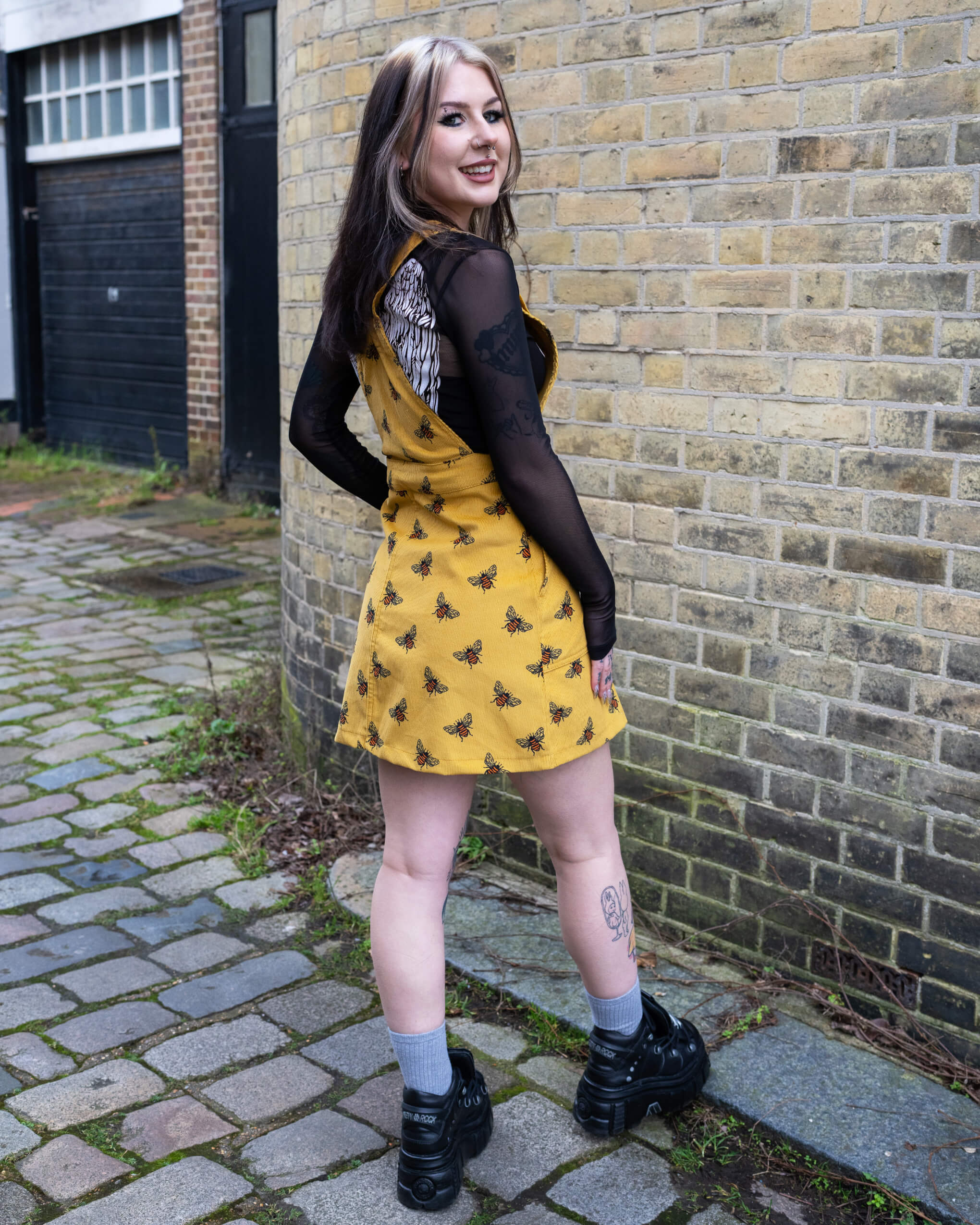 Gold Bee Corduroy Pinafore Dress - Image 4