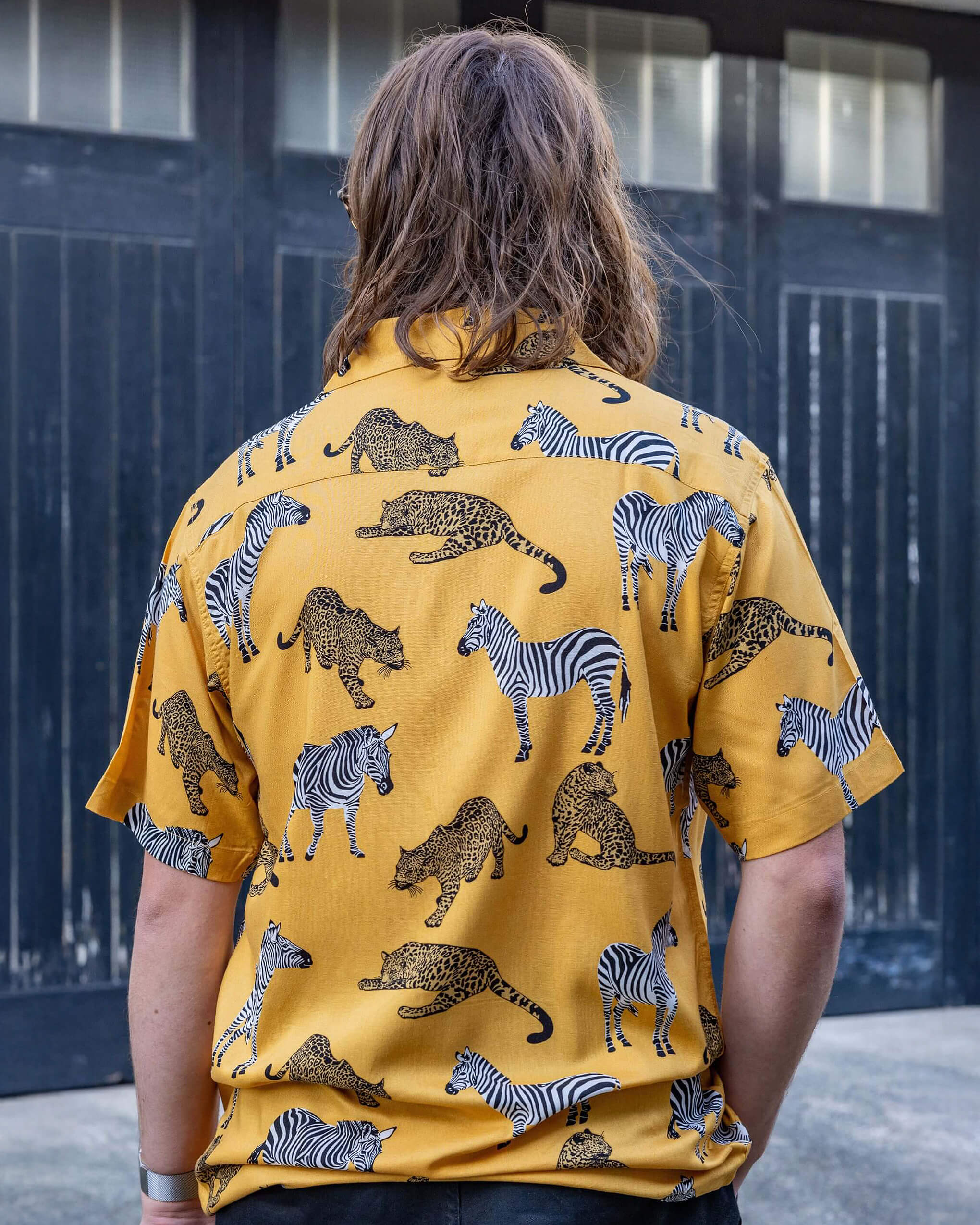 Golden Zebra Short Sleeve Rayon Shirt - Image 3