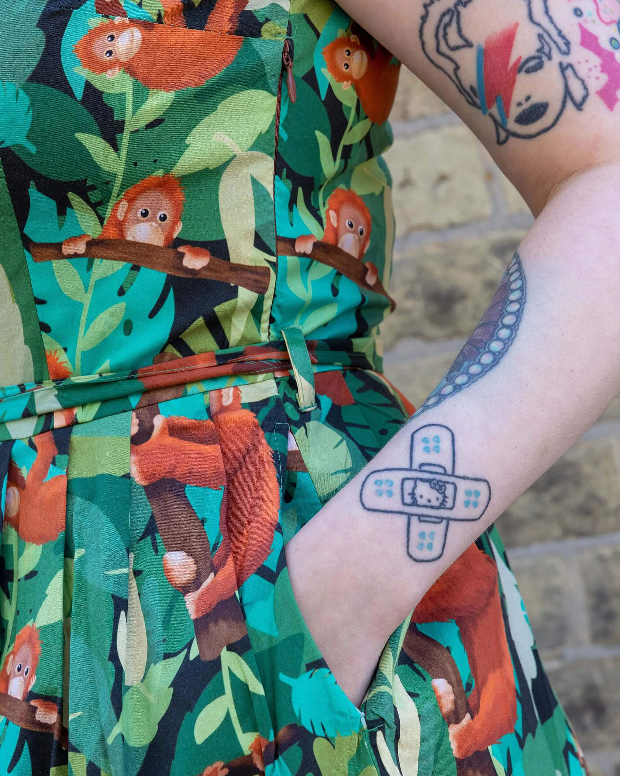 Orangutan Stretch Belted Tea Dress with Pockets - Image 4