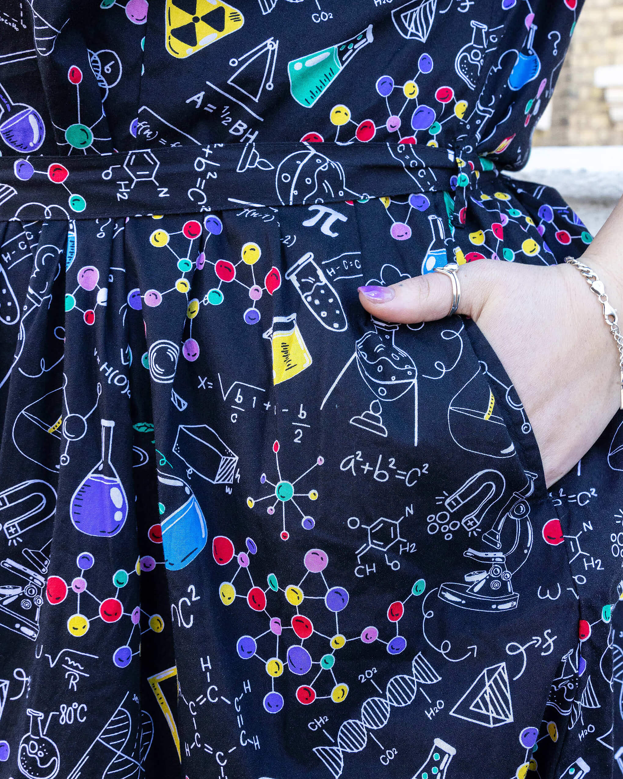 School of Science Belted Tea Dress with Pockets - Image 5