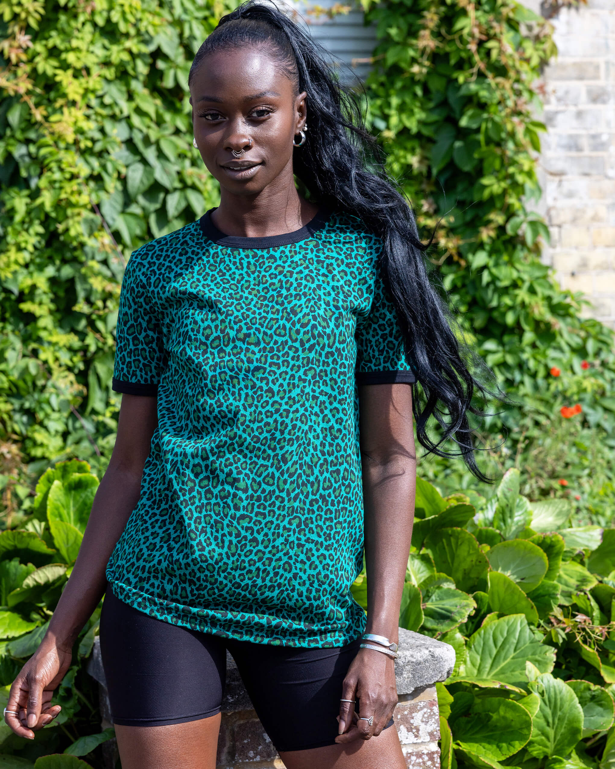 Teal Leopard Print T Shirt - Image 4