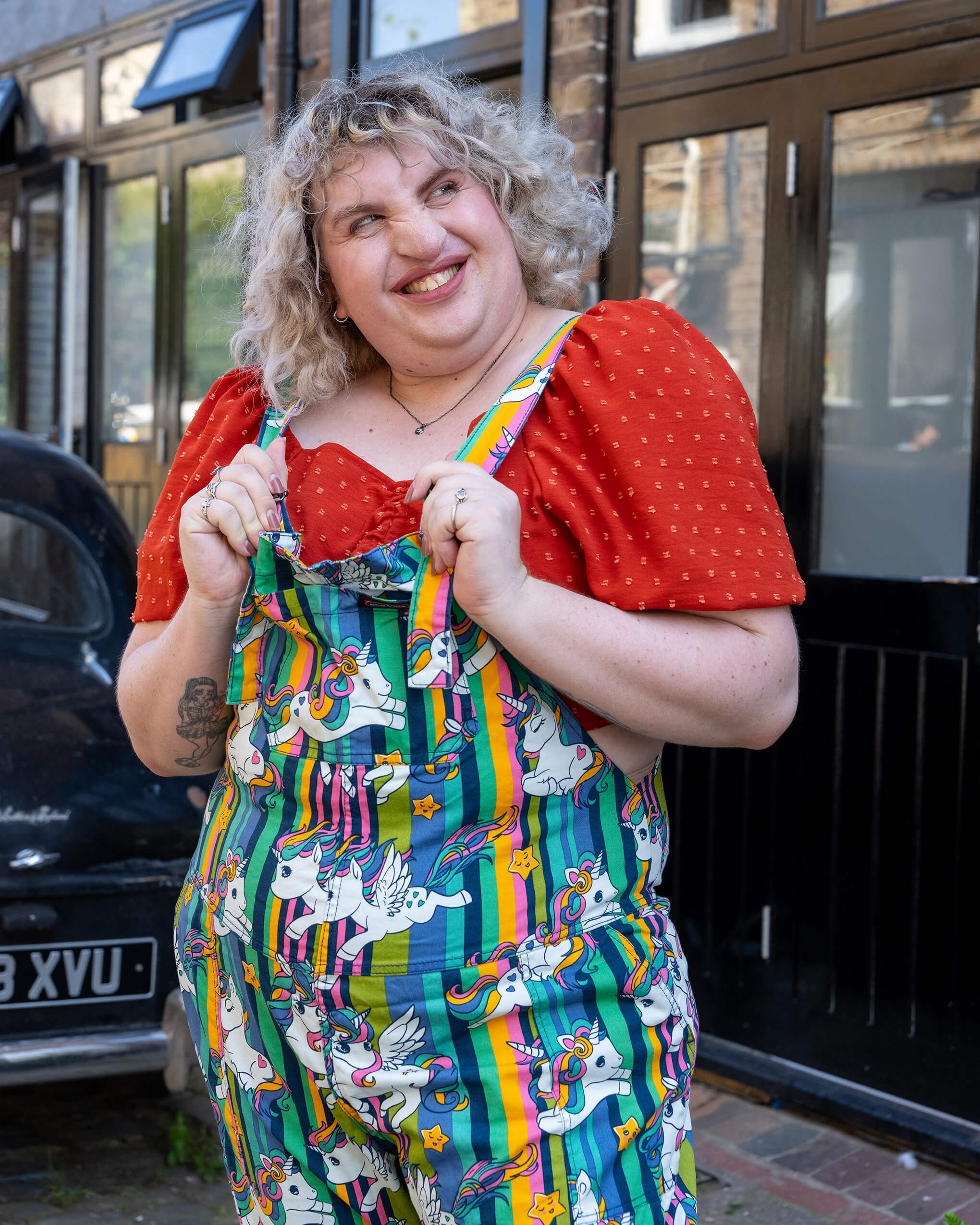 Unicorn Stripes Stretch Twill Dungarees - Image 4
