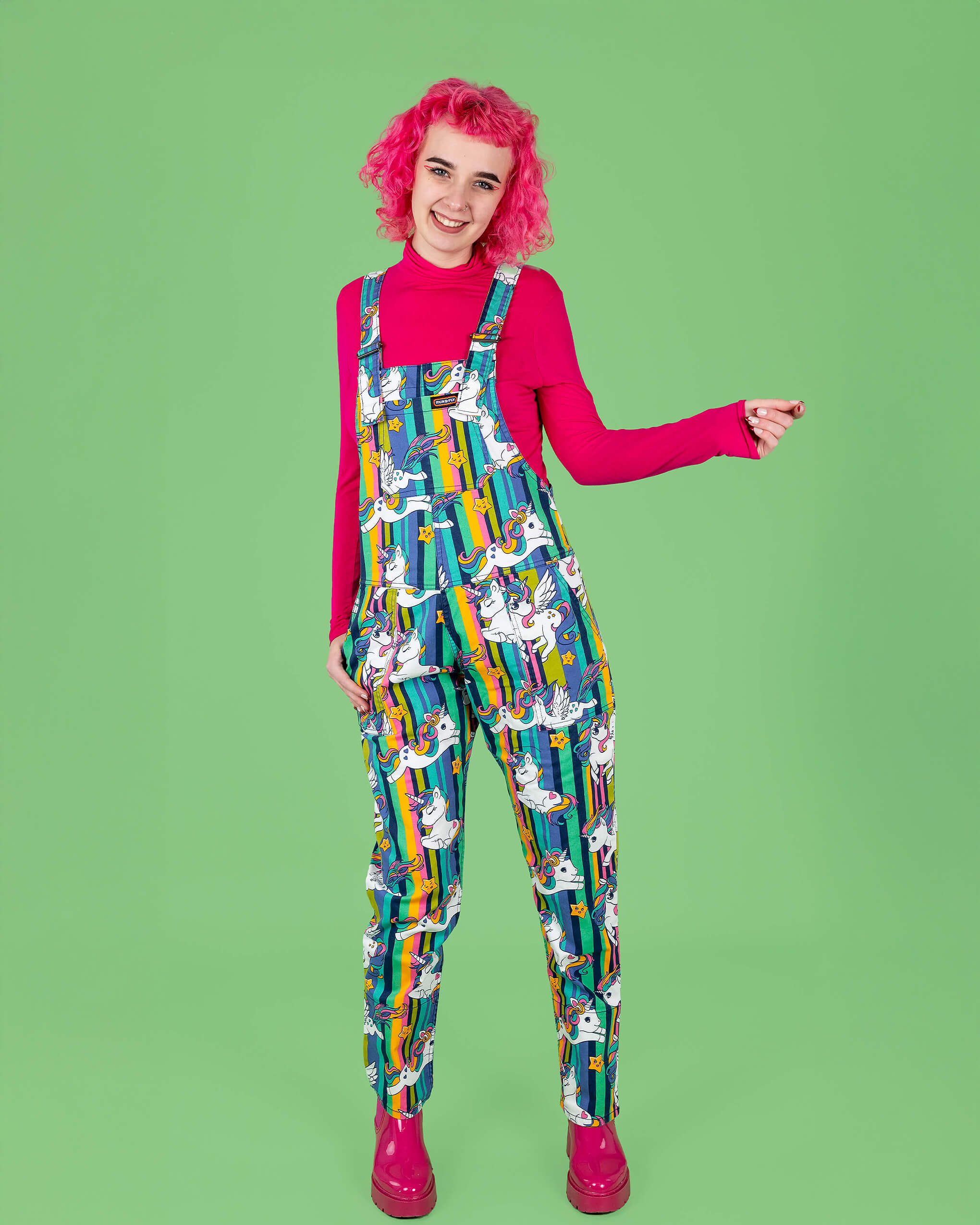 Unicorn Stripes Stretch Twill Dungarees - Image 5