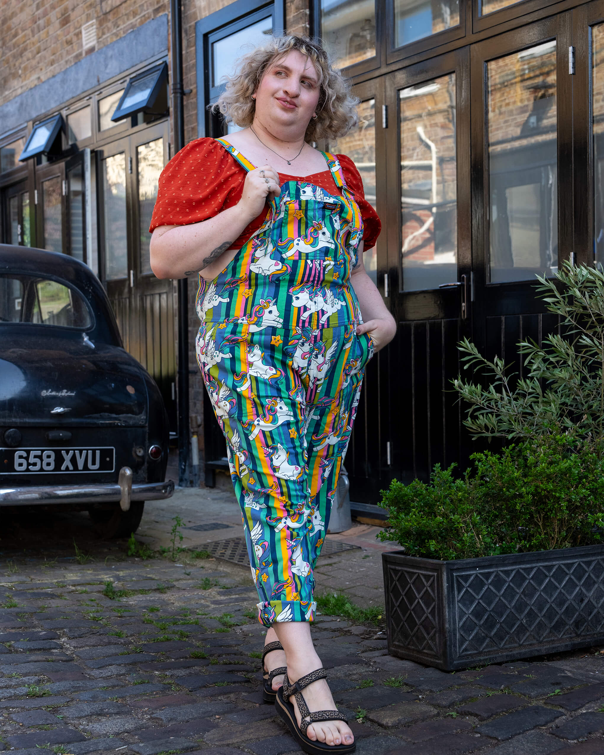 Unicorn Stripes Stretch Twill Dungarees - Image 6